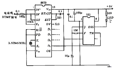 Telephone DTMF remote control circuit diagram