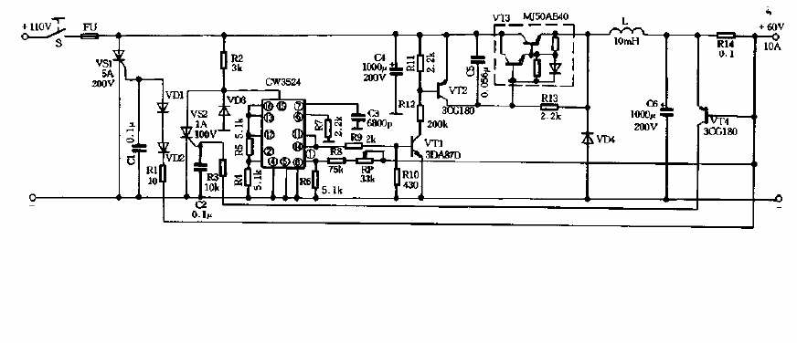 <strong>CW</strong>3524<strong><strong>Control</strong></strong><strong><strong>Switching power supply circuit diagram composed of GTR</strong></strong>.gif