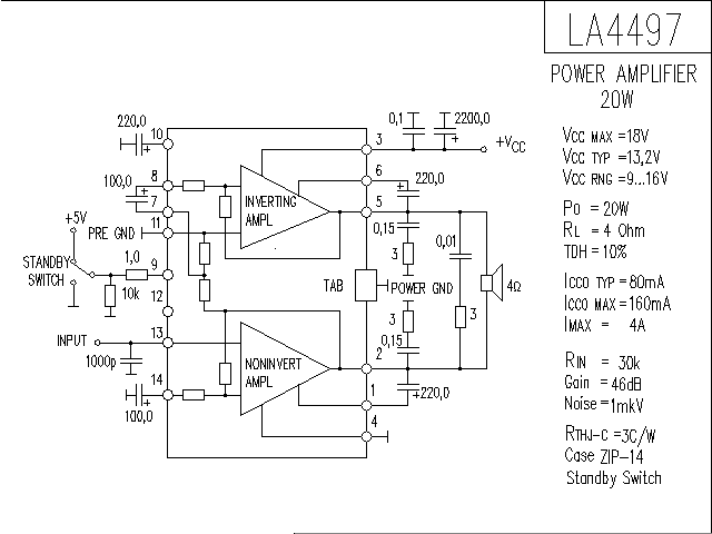 LA4497<strong><strong>Audio</strong></strong><strong>IC</strong><strong><strong>Amplified Circuit Diagram</strong></strong>.gif