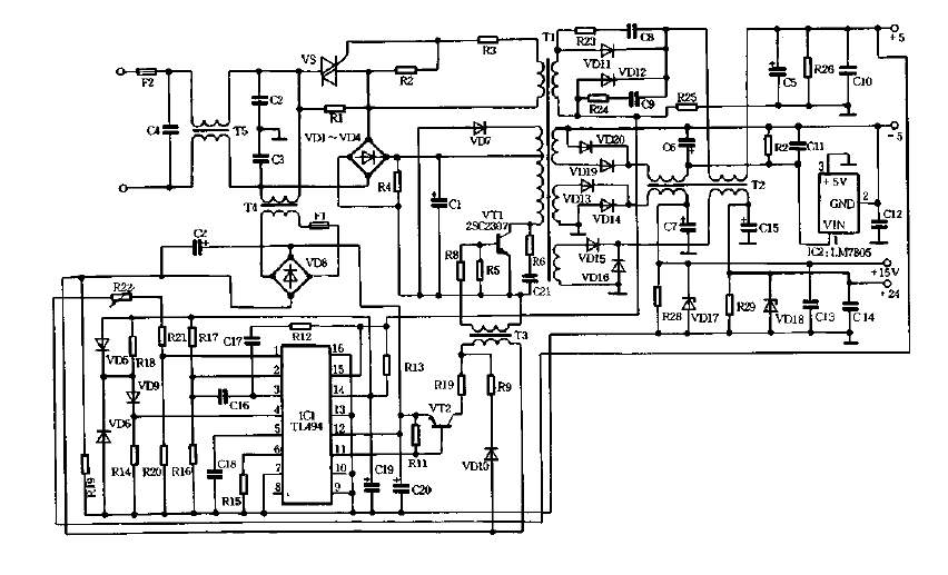 Ricoh FT4000 series copier<strong><strong>Power supply circuit diagram</strong></strong>.gif