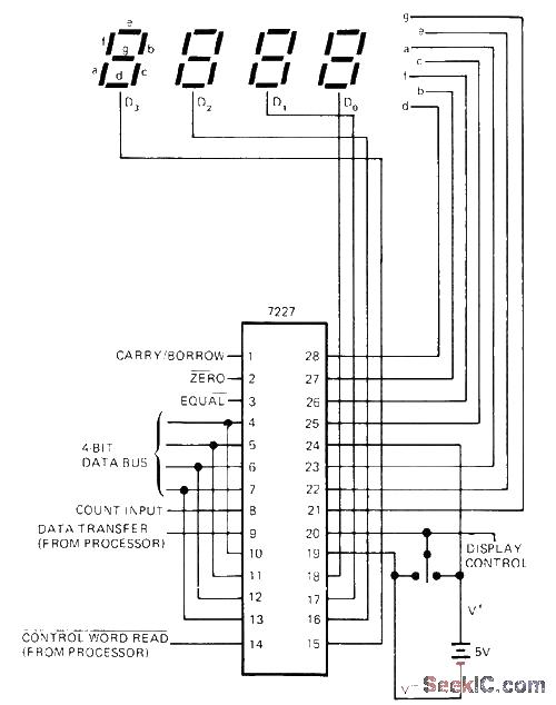 Timer drive LED display circuit