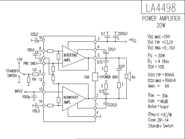 LA4498<strong><strong>Audio</strong></strong><strong>IC</strong><strong><strong>Amplified Circuit Diagram</strong></strong>.gif