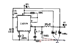 <strong>LM</strong>2579 is used as a step-down<strong><strong>regulator</strong></strong><strong><strong>Circuit diagram</strong></strong>.gif