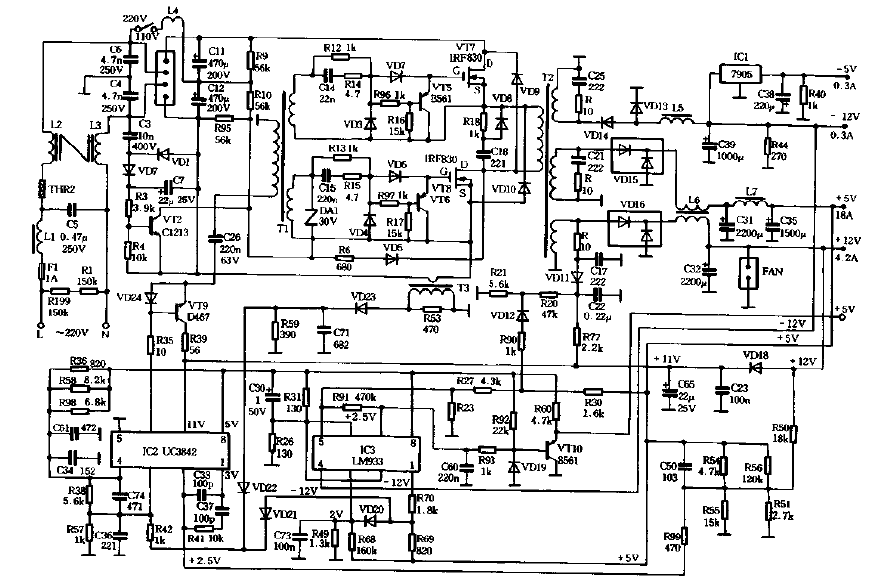 A<strong>ST</strong>EC,SA145-3420<strong>Microcomputer</strong>Volume Stabilizer<strong><strong>Power Supply Circuit Diagram</strong></strong>.gif