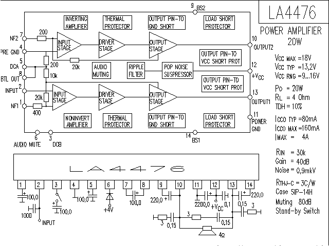 LA4476<strong><strong>Audio</strong></strong><strong>IC</strong><strong><strong>Amplified Circuit Diagram</strong></strong>.gif