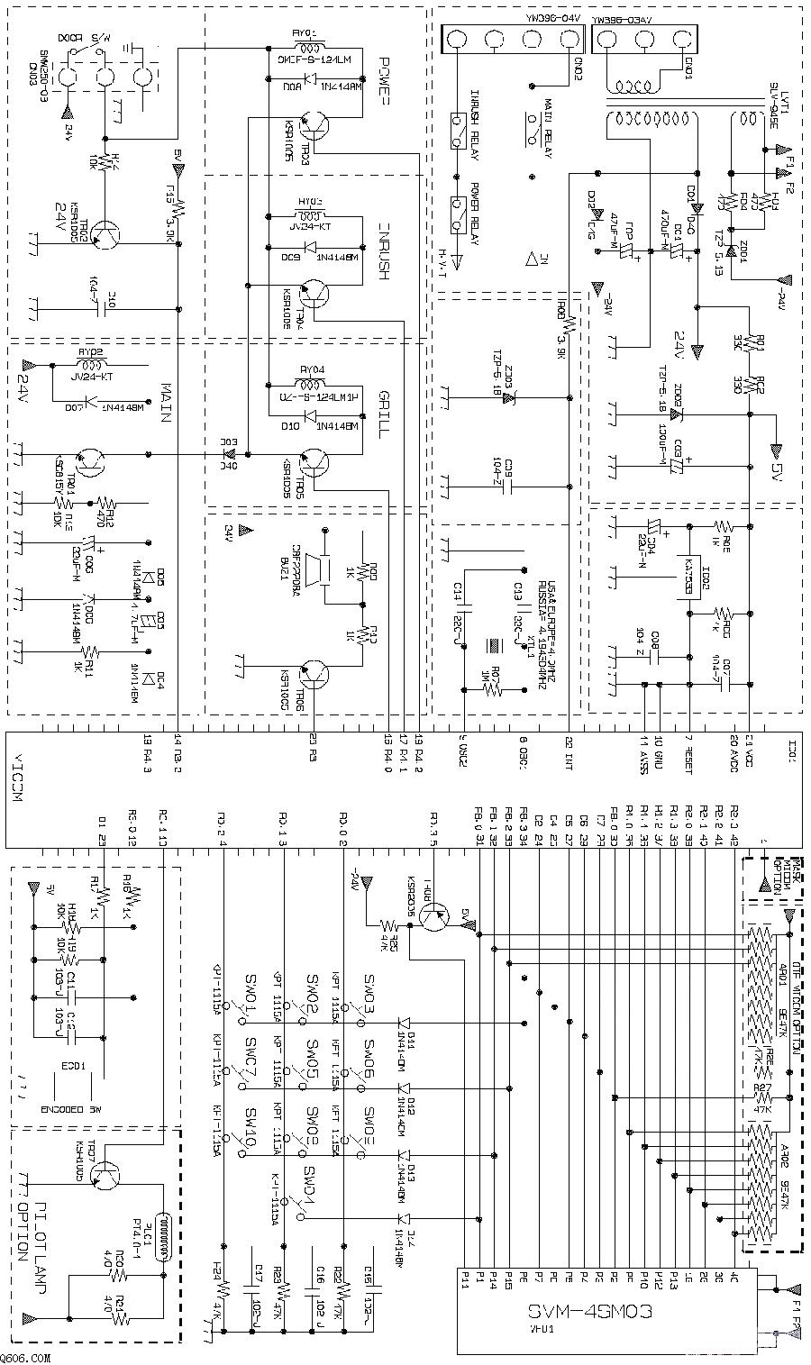 Samsung CE959 microwave oven circuit diagram