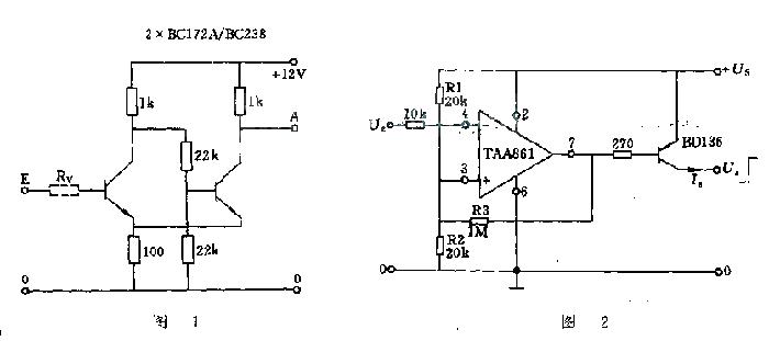 Typical Schmitt trigger circuit diagram