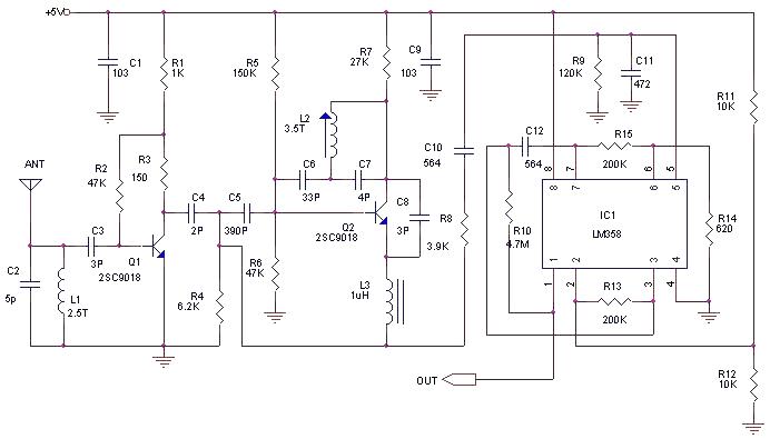 Typical super regenerative radio receiver circuit diagram