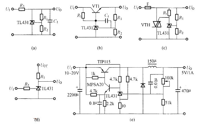 Basic application circuit diagram of TL431