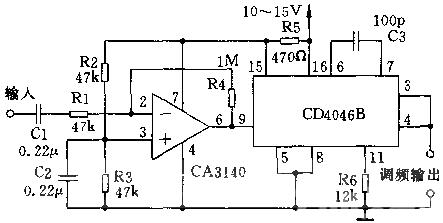 Frequency modulation (fm) waveform generator circuit diagram