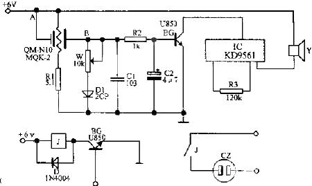 Toxic gas alarm circuit diagram