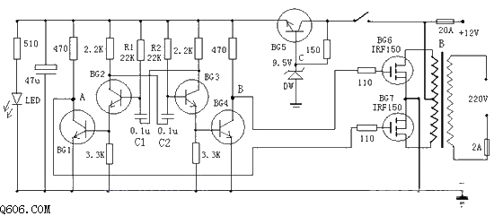 Simple transistor inverter circuit diagram