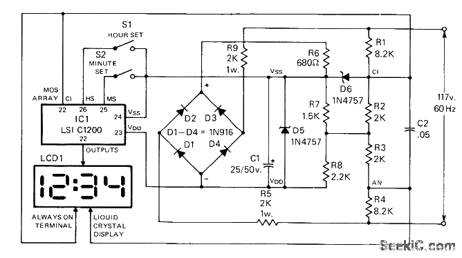 2-inch LCD digital circuit