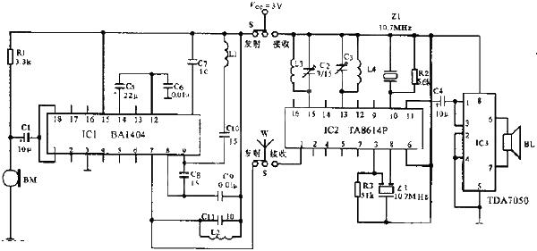 Micro wireless walkie-talkie circuit diagram