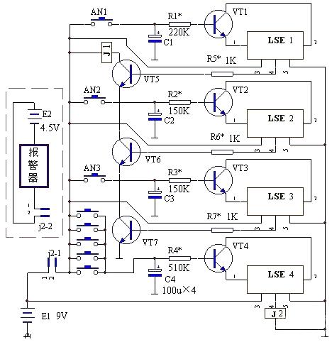 Principle circuit diagram of password electronic switch