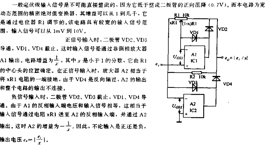 Precision absolute value<strong><strong>converter circuit for a<strong><strong>wide dynamic range</strong></strong>.gif