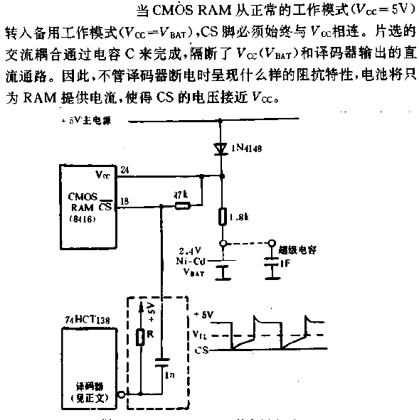 Backup power circuit for CMOS RAMS