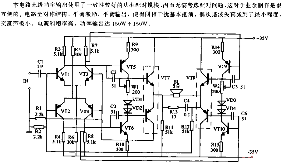 Pure<strong><strong>DC</strong></strong>BTL power<strong><strong>amplifier circuit</strong></strong>.gif