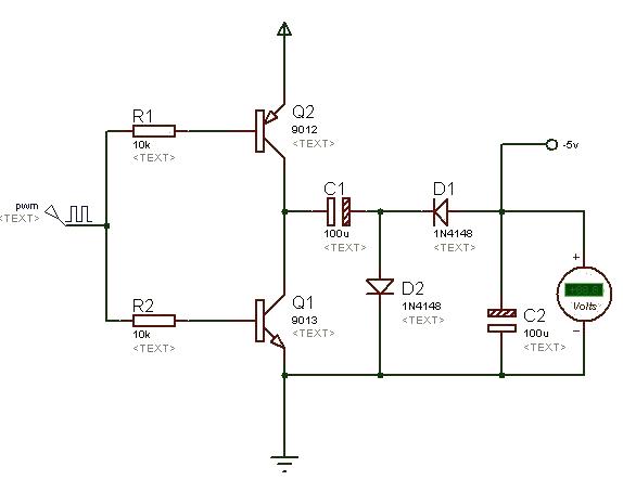 Two types of negative voltage generation circuit diagrams of single-chip microcomputer