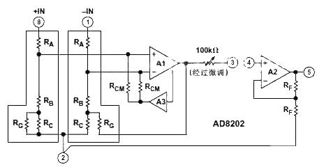 AD8202 two-stage system structure application circuit diagram