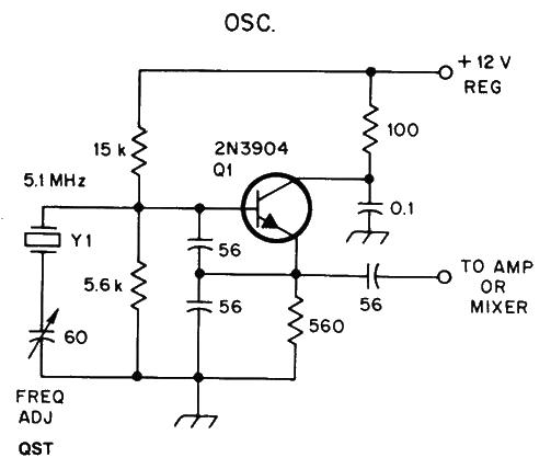 A crystal controlled local oscillator circuit diagram