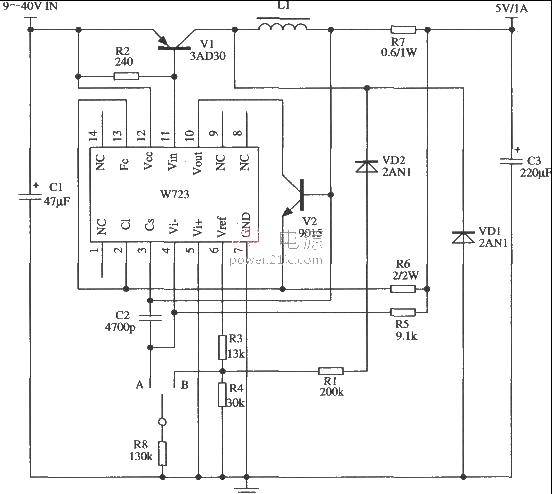 <strong>Switching regulator</strong><strong>Application circuit</strong> composed of W723