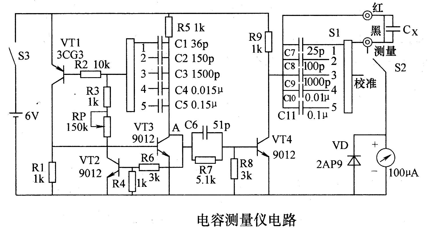 Capacitance measuring instrument circuit