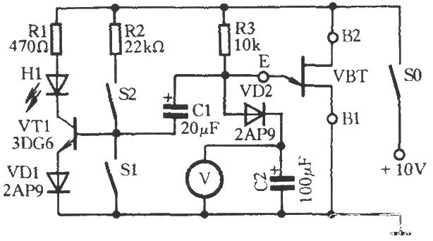 A single-section transistor performance test circuit