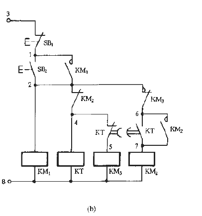 Time relay controlled Y- step-down starting circuit＿2