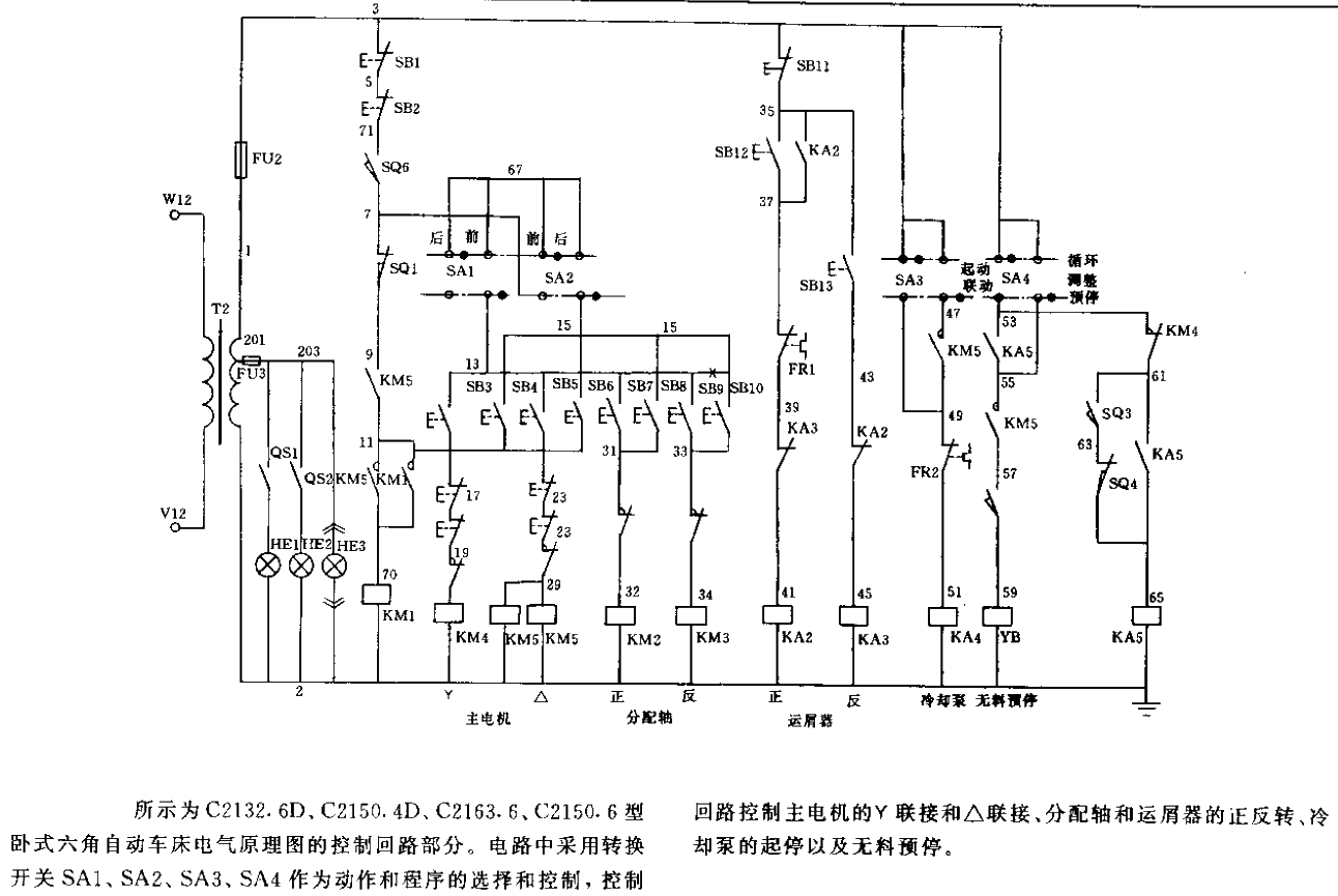 C2132.6D horizontal hexagonal automatic lathe electrical schematic circuit 03