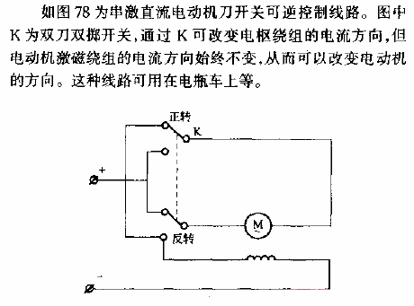 Series<strong>DC motor</strong>Knife<strong>Switch</strong> Reversible<strong>Control circuit</strong>.gif