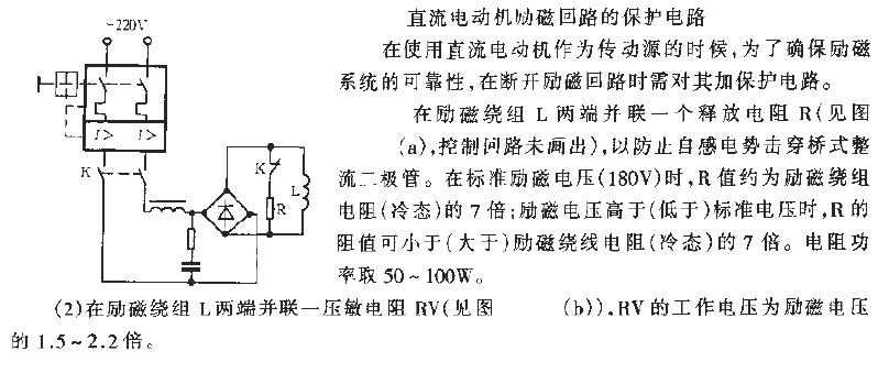 Protection circuit for DC electric excitation circuit_1