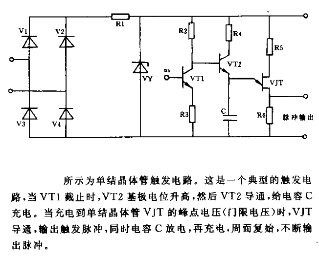 Unijunction transistor trigger circuit