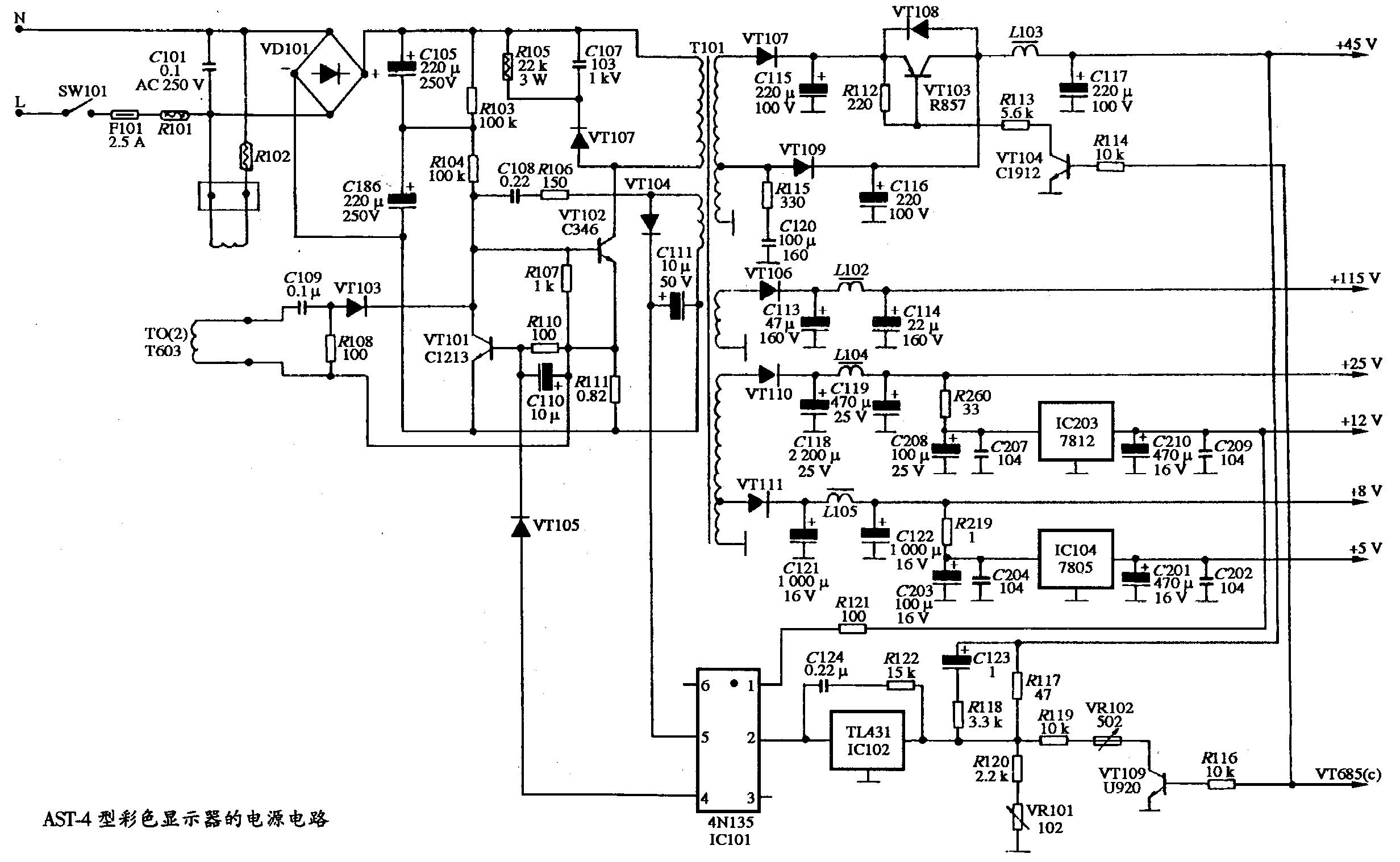 AA<strong><strong>ST</strong></strong>-Type 4<strong><strong>Color Monitor</strong></strong>'s<strong><strong>Power Supply Circuit Diagram</strong></strong> strong>.gif