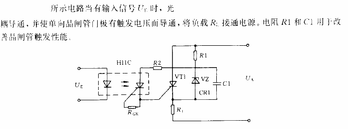 Thyristor trigger circuit with photoelectric isolation