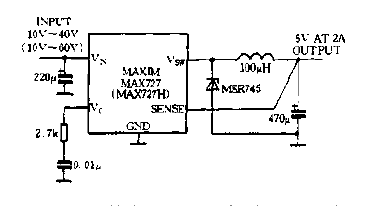 Typical<strong><strong>application circuit diagrams of the MAX72X series in different<strong><strong>packages</strong></strong>.gif