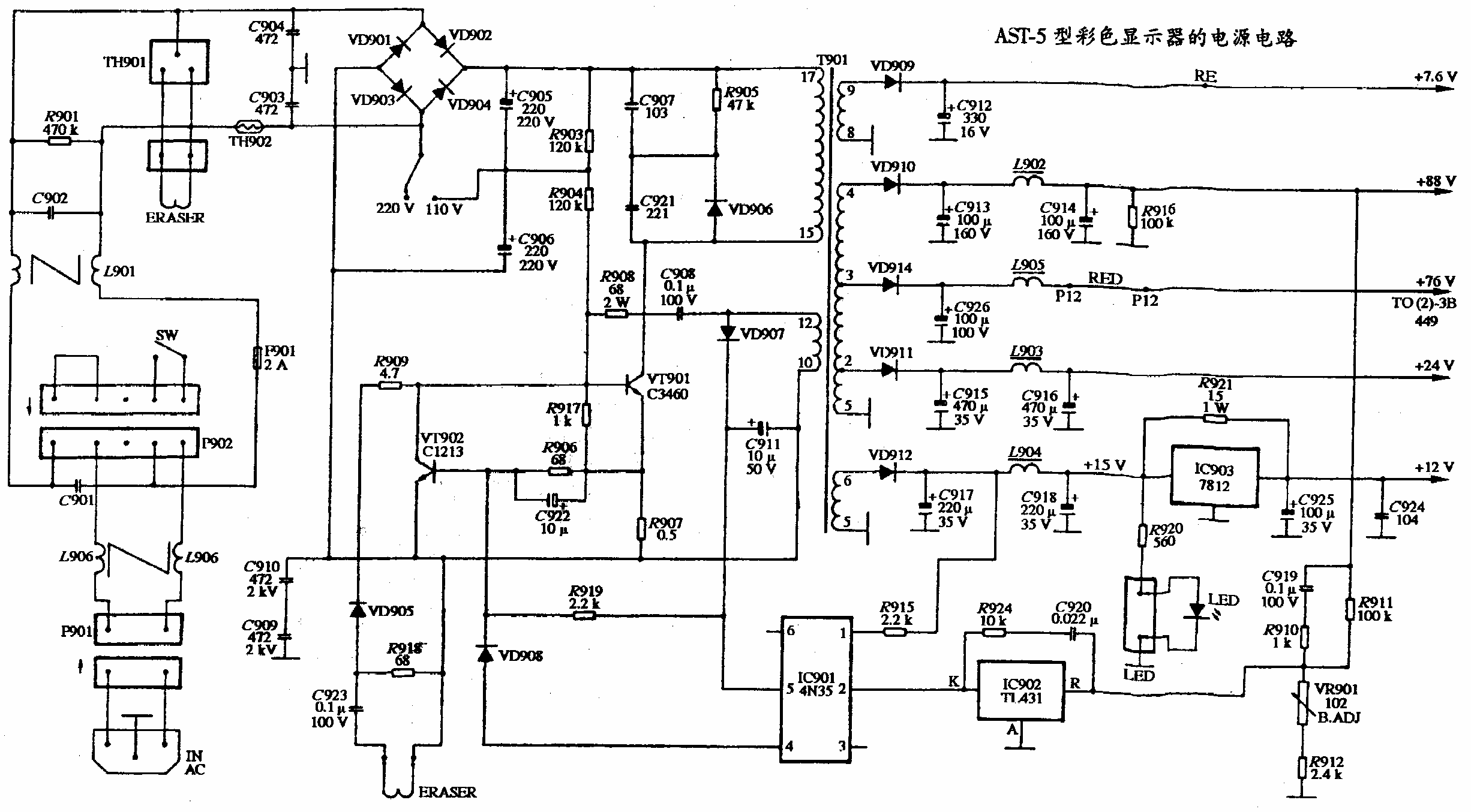 AA<strong><strong>ST</strong></strong>-5 type<strong><strong>Color Monitor</strong></strong>'s<strong><strong>Power Supply Circuit Diagram</strong></strong> strong>.gif