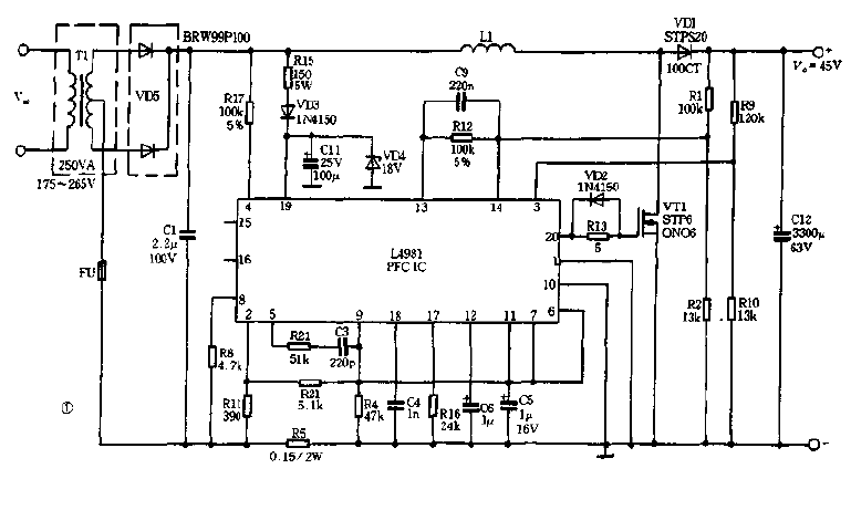 <strong><strong>PFC circuit</strong></strong> for step-down using <strong><strong>power transformer</strong></strong> Figure.gif