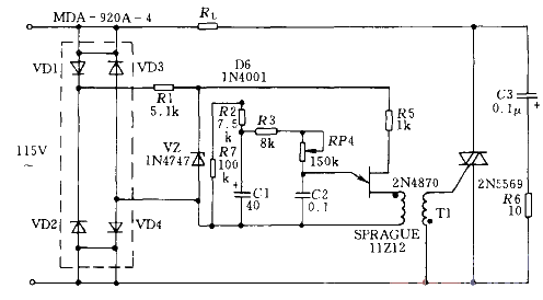 Bidirectional thyristor AC voltage regulation circuit 03