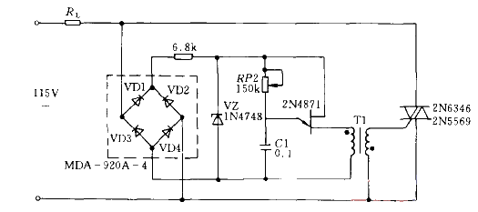 Bidirectional thyristor AC voltage regulation circuit 02