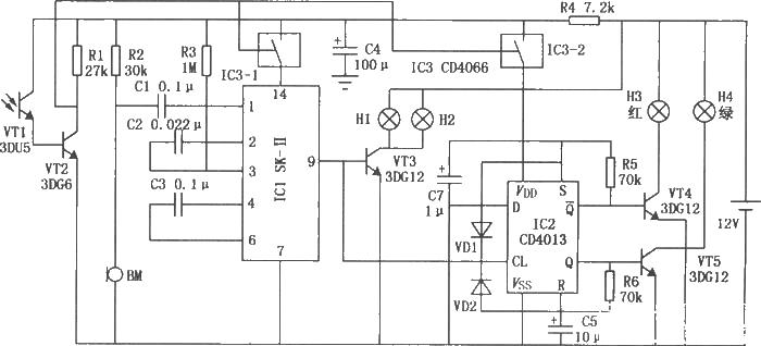 Automatic electronic road sign circuit