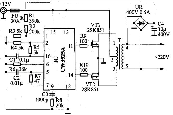 A circuit diagram of a household inverter power supply with excellent performance