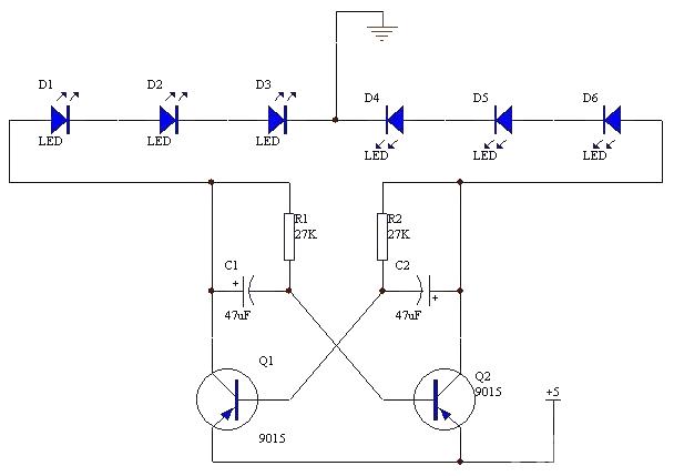 Transistor Color Changing<strong>Flash</strong><strong>Circuit Diagram</strong>