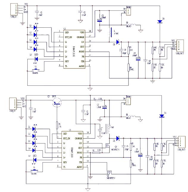 A circuit diagram integrating a charging management module