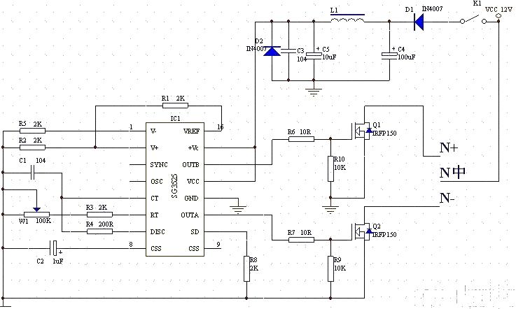 Detection circuit diagram of AC side voltage Us based on SG3525