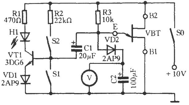 A single-section transistor performance test circuit