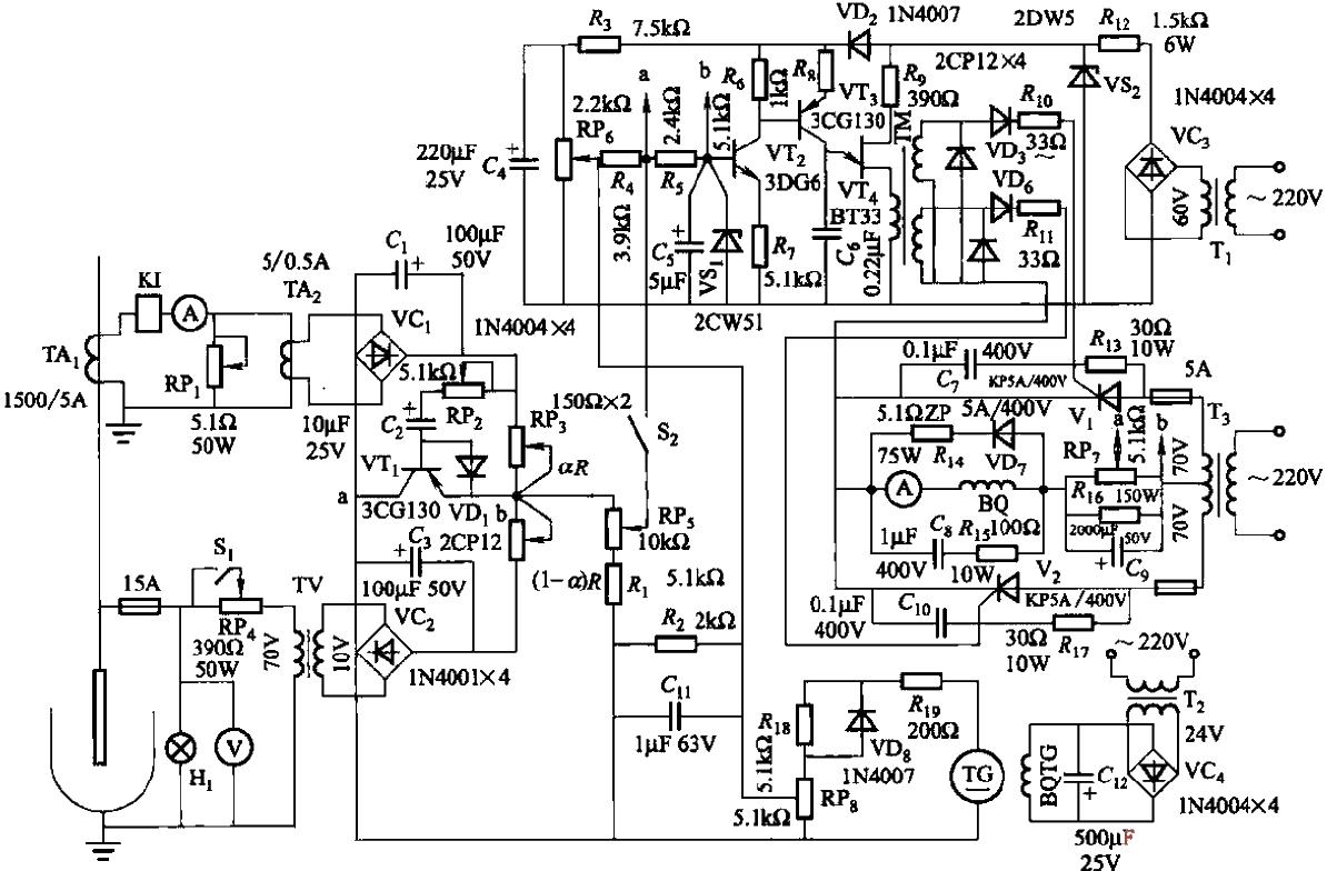 An electric motor's electrode automatic regulator circuit