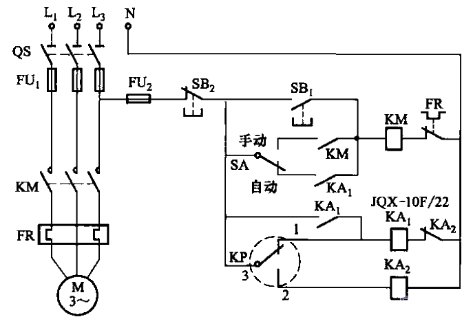 Electric contact pressure gauge liquid level automatic control circuit 2