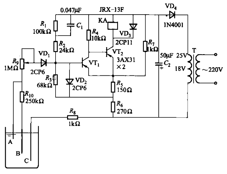 6.<strong>Transistor</strong> type automatic water level control<strong>Circuit</strong> part 4 (part) (fill-in type).gif