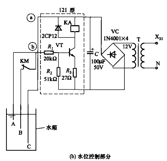 2. One of the <strong>transistor</strong> water level automatic control <strong>circuit</strong> (fill-in type) b.gif